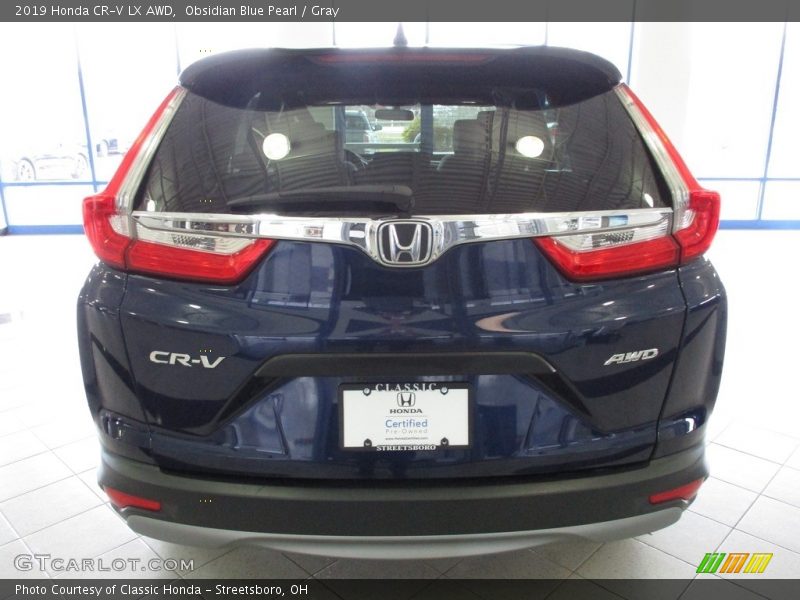 Obsidian Blue Pearl / Gray 2019 Honda CR-V LX AWD