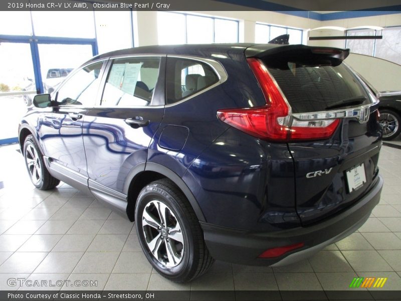 Obsidian Blue Pearl / Gray 2019 Honda CR-V LX AWD