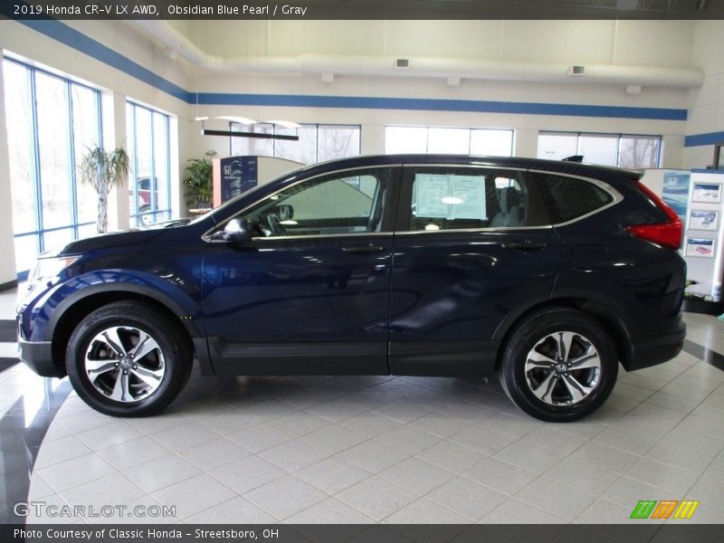 Obsidian Blue Pearl / Gray 2019 Honda CR-V LX AWD