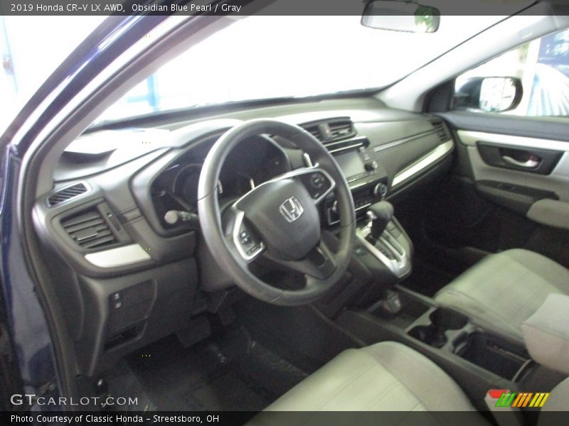 Obsidian Blue Pearl / Gray 2019 Honda CR-V LX AWD