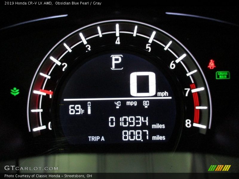 Obsidian Blue Pearl / Gray 2019 Honda CR-V LX AWD