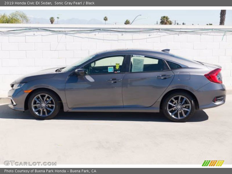 Sonic Gray Pearl / Black 2019 Honda Civic EX Sedan