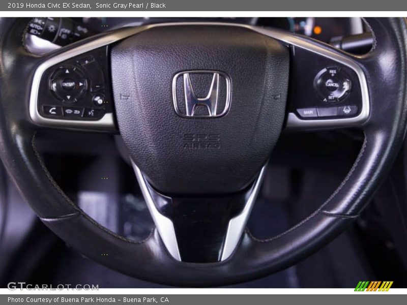 Sonic Gray Pearl / Black 2019 Honda Civic EX Sedan