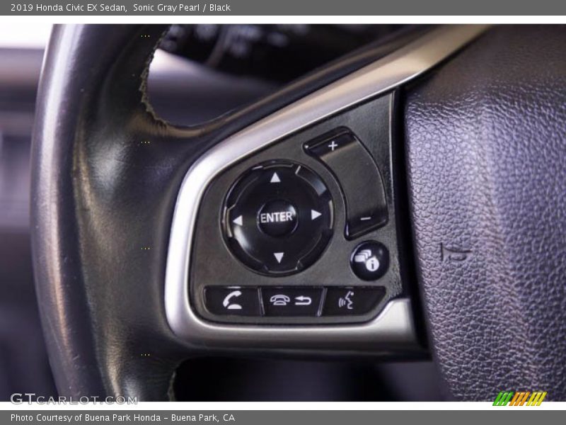 Sonic Gray Pearl / Black 2019 Honda Civic EX Sedan