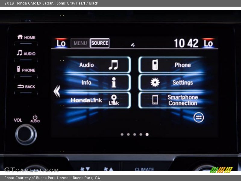 Sonic Gray Pearl / Black 2019 Honda Civic EX Sedan