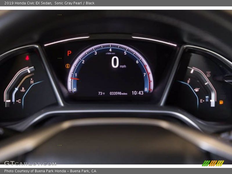 Sonic Gray Pearl / Black 2019 Honda Civic EX Sedan