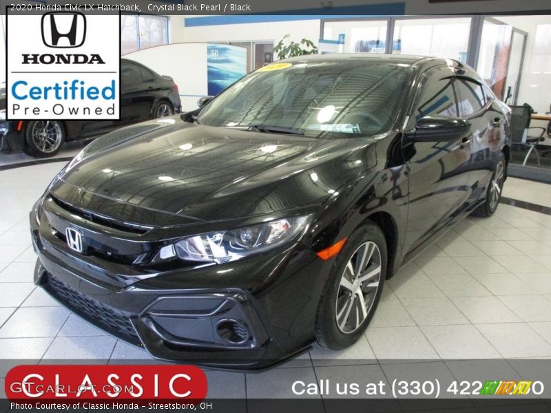 Crystal Black Pearl / Black 2020 Honda Civic LX Hatchback