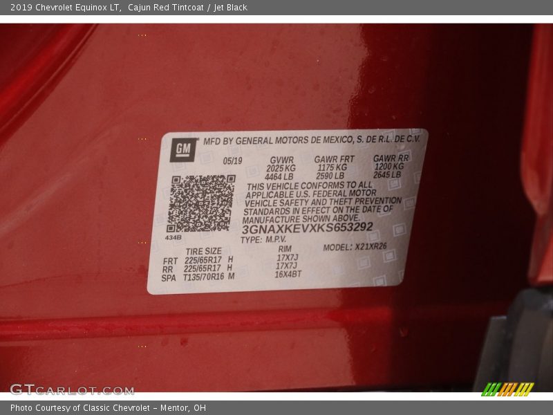 Cajun Red Tintcoat / Jet Black 2019 Chevrolet Equinox LT