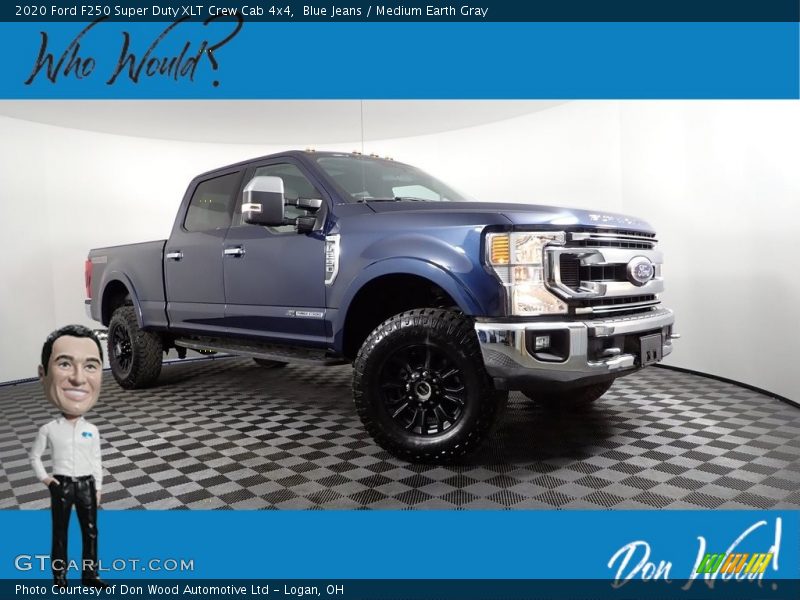 Blue Jeans / Medium Earth Gray 2020 Ford F250 Super Duty XLT Crew Cab 4x4