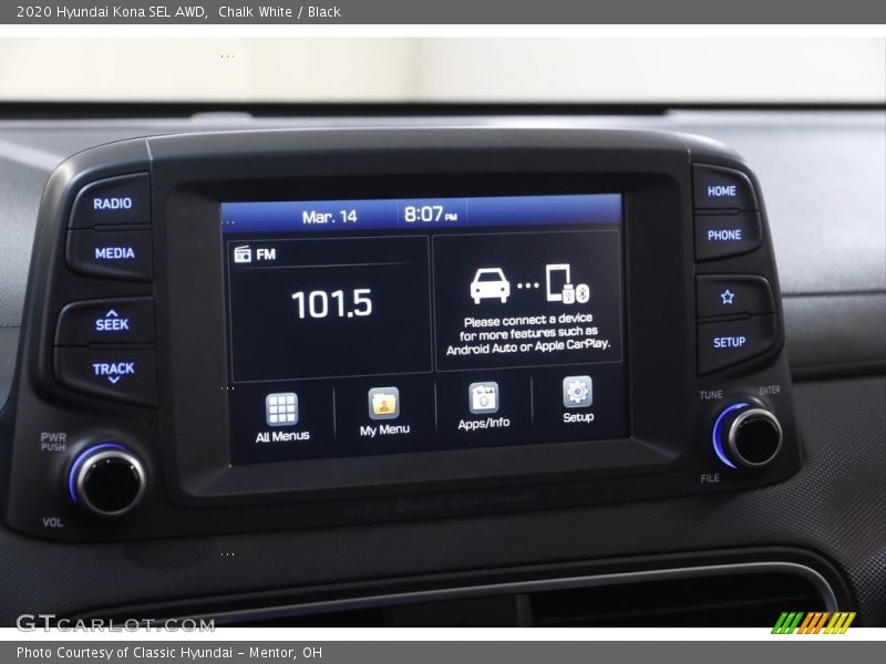 Chalk White / Black 2020 Hyundai Kona SEL AWD