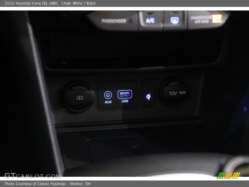 Chalk White / Black 2020 Hyundai Kona SEL AWD