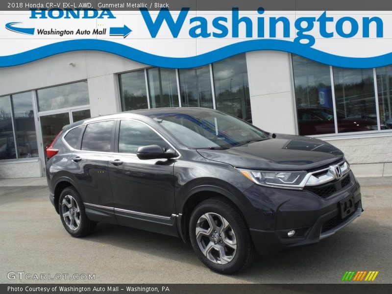 Gunmetal Metallic / Black 2018 Honda CR-V EX-L AWD