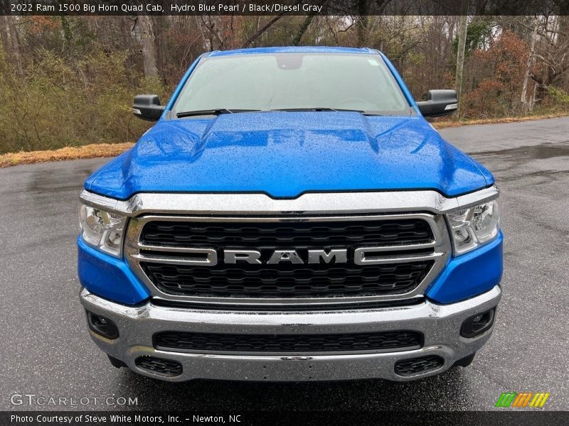 Hydro Blue Pearl / Black/Diesel Gray 2022 Ram 1500 Big Horn Quad Cab