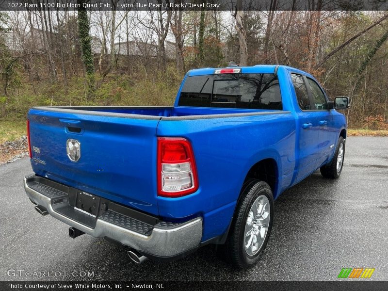 Hydro Blue Pearl / Black/Diesel Gray 2022 Ram 1500 Big Horn Quad Cab