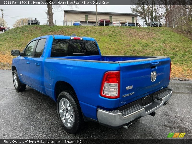Hydro Blue Pearl / Black/Diesel Gray 2022 Ram 1500 Big Horn Quad Cab