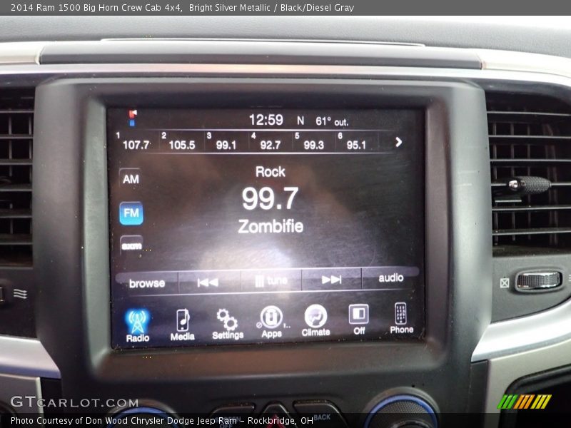 Bright Silver Metallic / Black/Diesel Gray 2014 Ram 1500 Big Horn Crew Cab 4x4