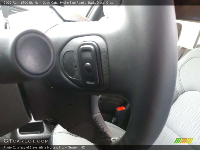 Hydro Blue Pearl / Black/Diesel Gray 2022 Ram 1500 Big Horn Quad Cab