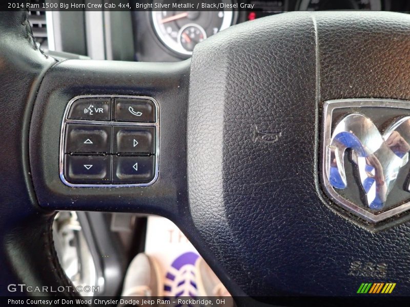 Bright Silver Metallic / Black/Diesel Gray 2014 Ram 1500 Big Horn Crew Cab 4x4
