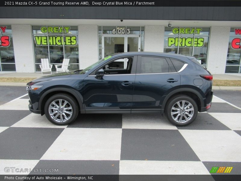 Deep Crystal Blue Mica / Parchment 2021 Mazda CX-5 Grand Touring Reserve AWD