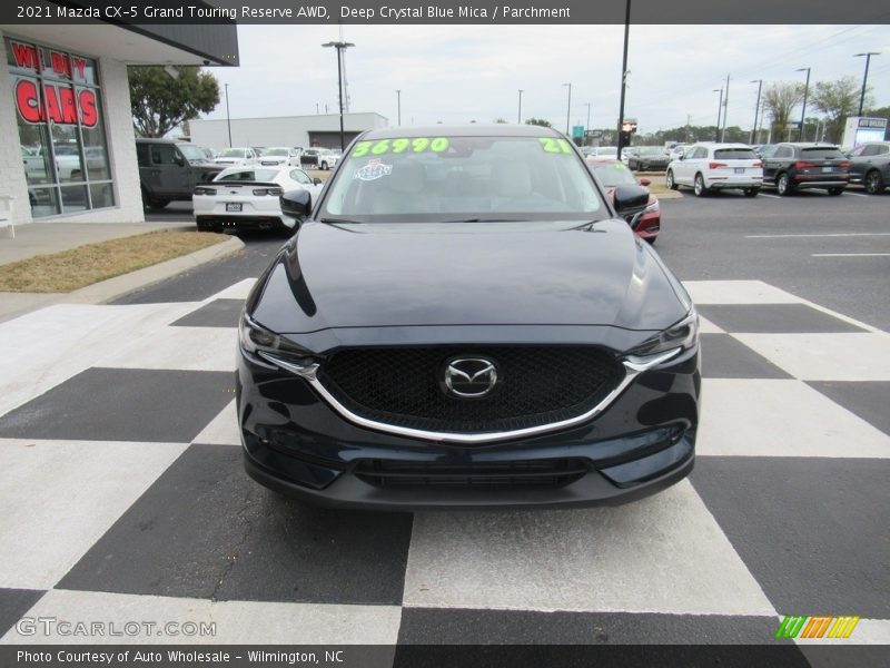 Deep Crystal Blue Mica / Parchment 2021 Mazda CX-5 Grand Touring Reserve AWD