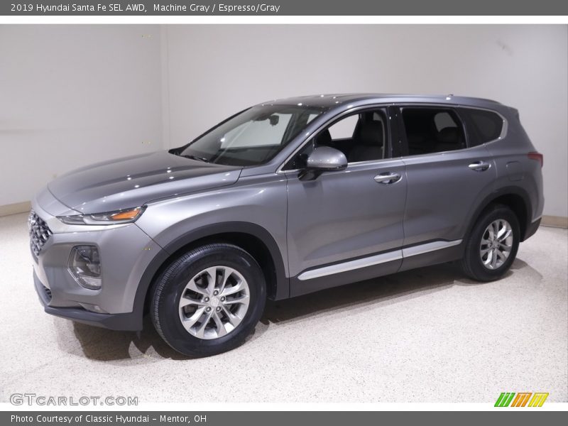 Machine Gray / Espresso/Gray 2019 Hyundai Santa Fe SEL AWD