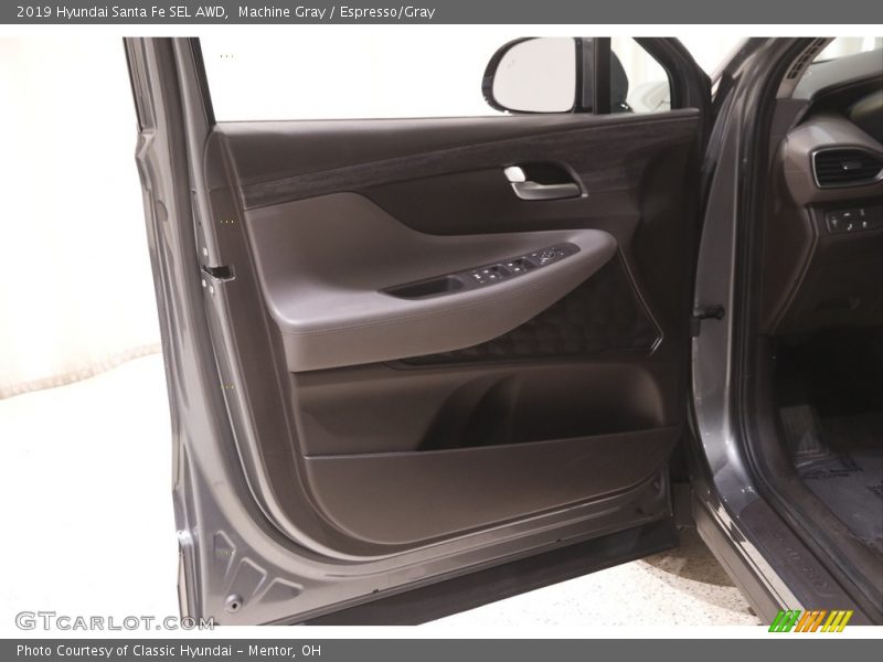 Machine Gray / Espresso/Gray 2019 Hyundai Santa Fe SEL AWD