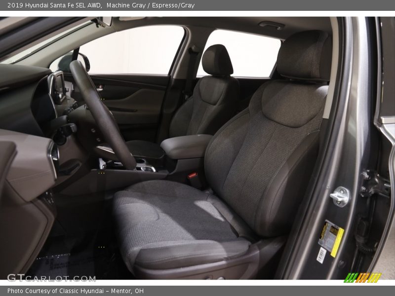 Machine Gray / Espresso/Gray 2019 Hyundai Santa Fe SEL AWD