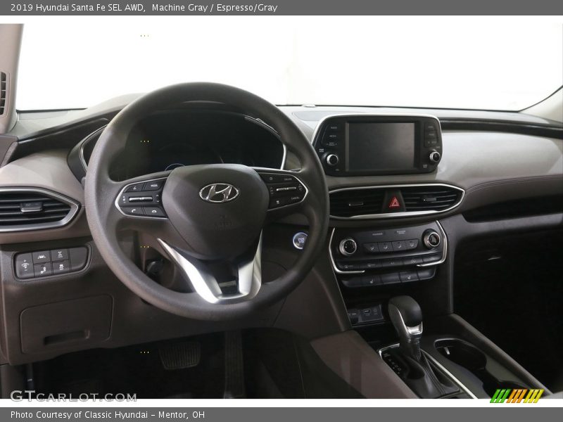 Machine Gray / Espresso/Gray 2019 Hyundai Santa Fe SEL AWD