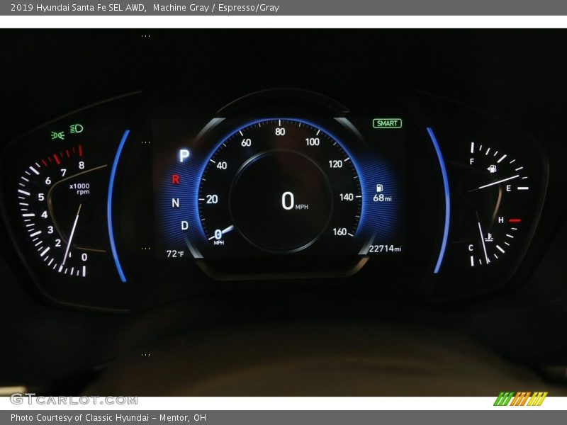 Machine Gray / Espresso/Gray 2019 Hyundai Santa Fe SEL AWD