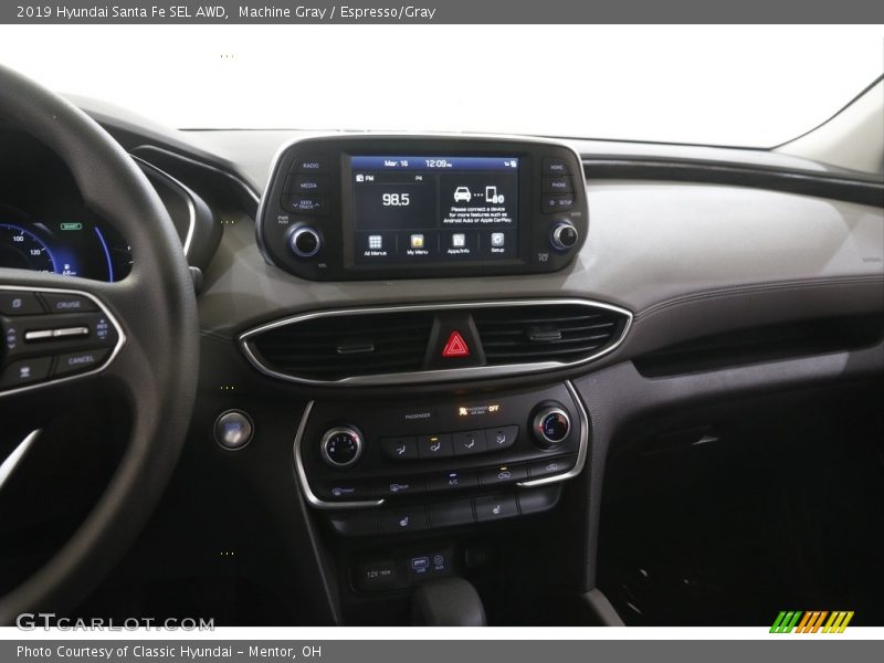 Machine Gray / Espresso/Gray 2019 Hyundai Santa Fe SEL AWD