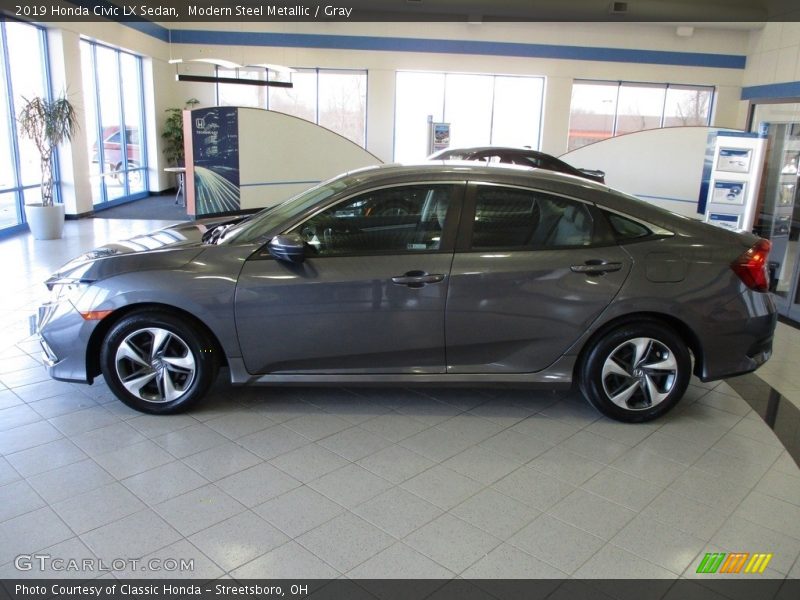 Modern Steel Metallic / Gray 2019 Honda Civic LX Sedan