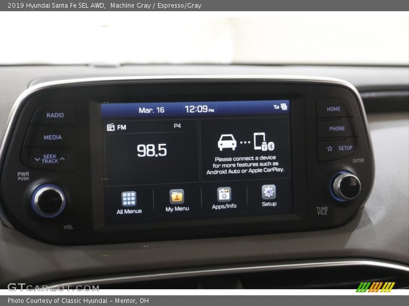 Machine Gray / Espresso/Gray 2019 Hyundai Santa Fe SEL AWD