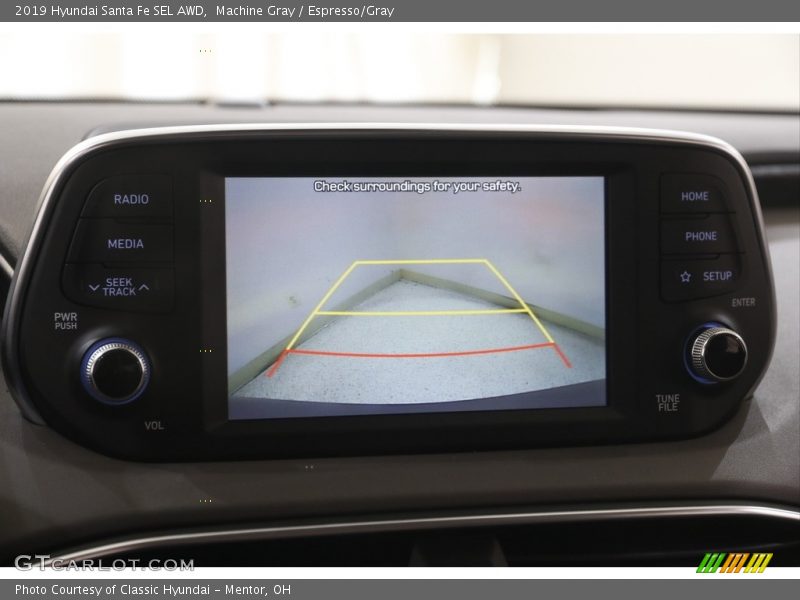 Machine Gray / Espresso/Gray 2019 Hyundai Santa Fe SEL AWD