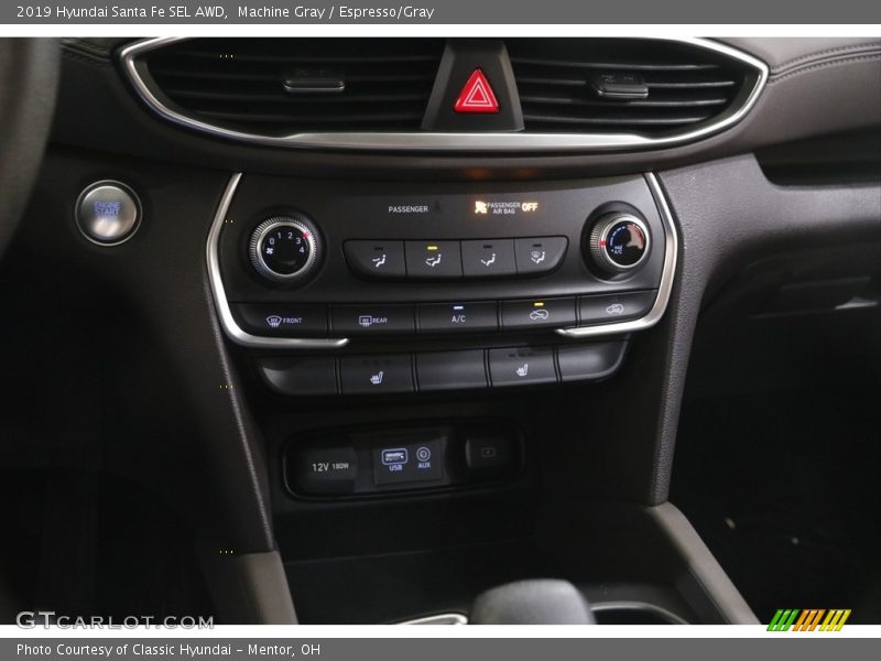 Machine Gray / Espresso/Gray 2019 Hyundai Santa Fe SEL AWD