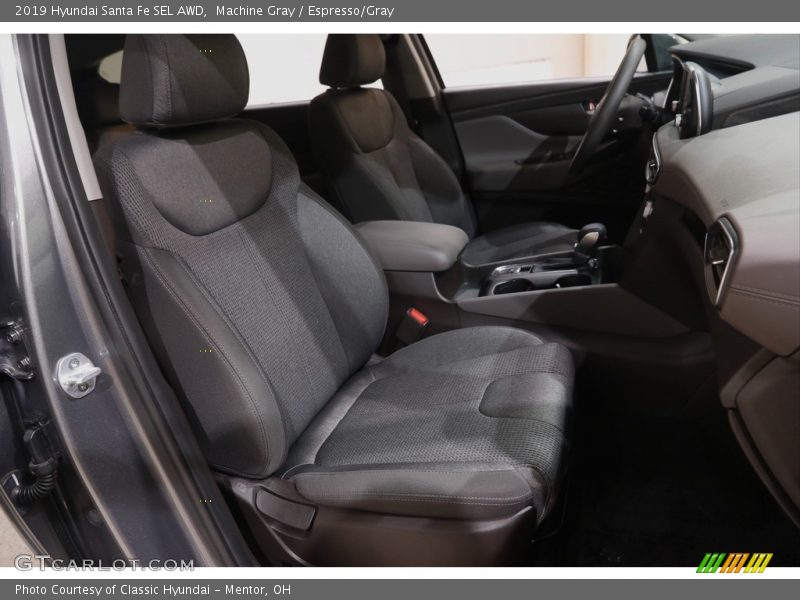 Machine Gray / Espresso/Gray 2019 Hyundai Santa Fe SEL AWD