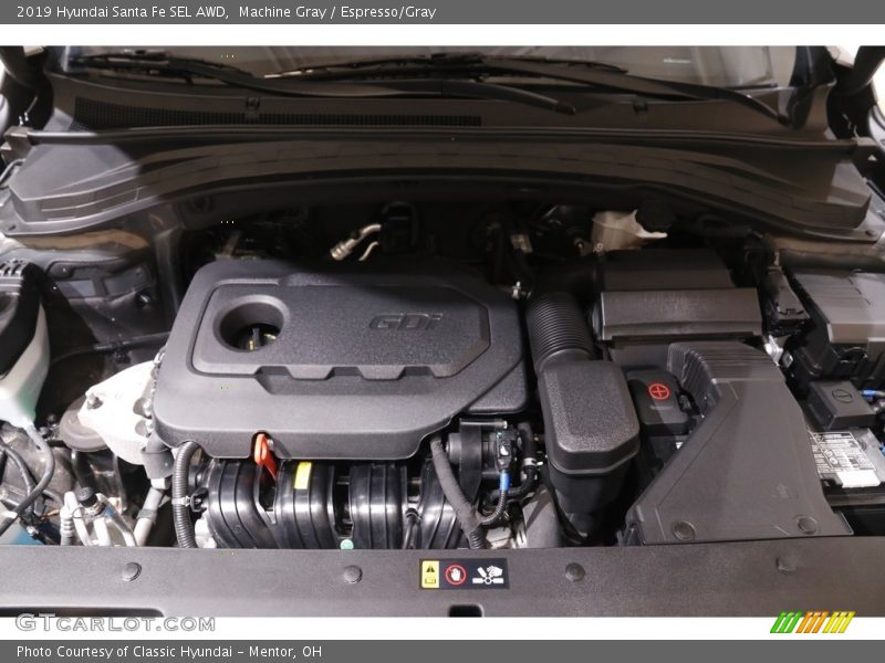 Machine Gray / Espresso/Gray 2019 Hyundai Santa Fe SEL AWD