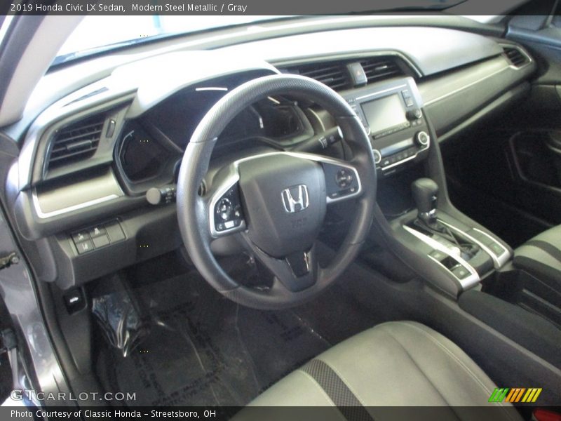 Modern Steel Metallic / Gray 2019 Honda Civic LX Sedan