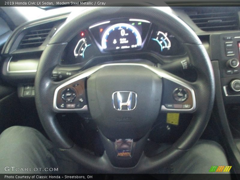 Modern Steel Metallic / Gray 2019 Honda Civic LX Sedan