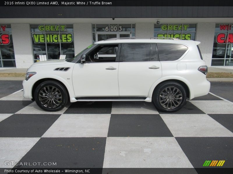 Majestic White / Truffle Brown 2016 Infiniti QX80 Limited AWD