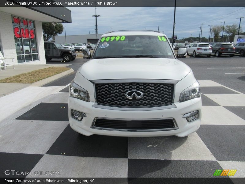 Majestic White / Truffle Brown 2016 Infiniti QX80 Limited AWD