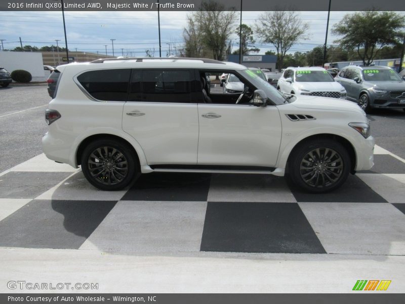 Majestic White / Truffle Brown 2016 Infiniti QX80 Limited AWD