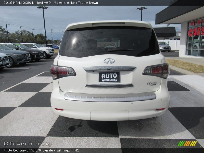 Majestic White / Truffle Brown 2016 Infiniti QX80 Limited AWD