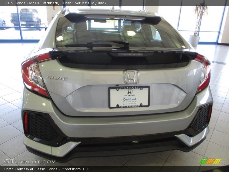Lunar Silver Metallic / Black 2019 Honda Civic EX Hatchback
