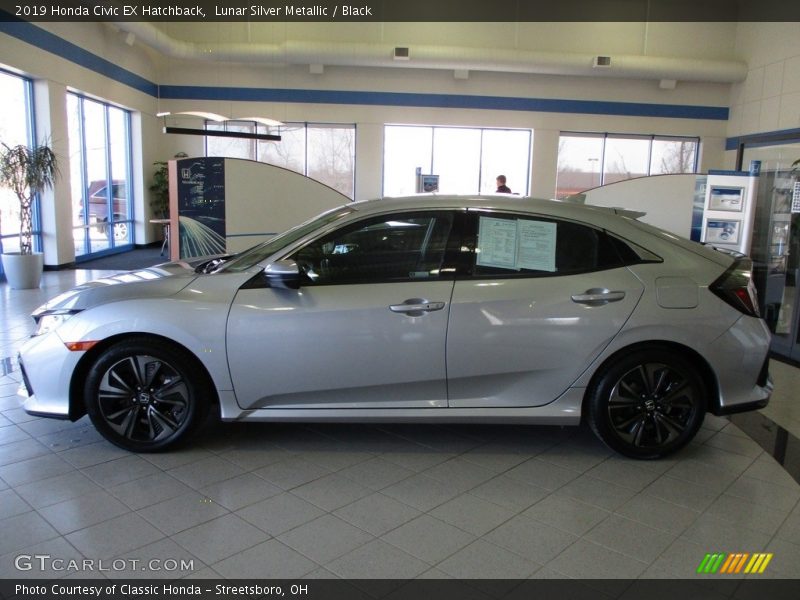 Lunar Silver Metallic / Black 2019 Honda Civic EX Hatchback