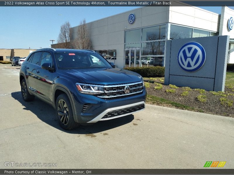 Tourmaline Blue Metallic / Titan Black 2022 Volkswagen Atlas Cross Sport SE Technology 4Motion