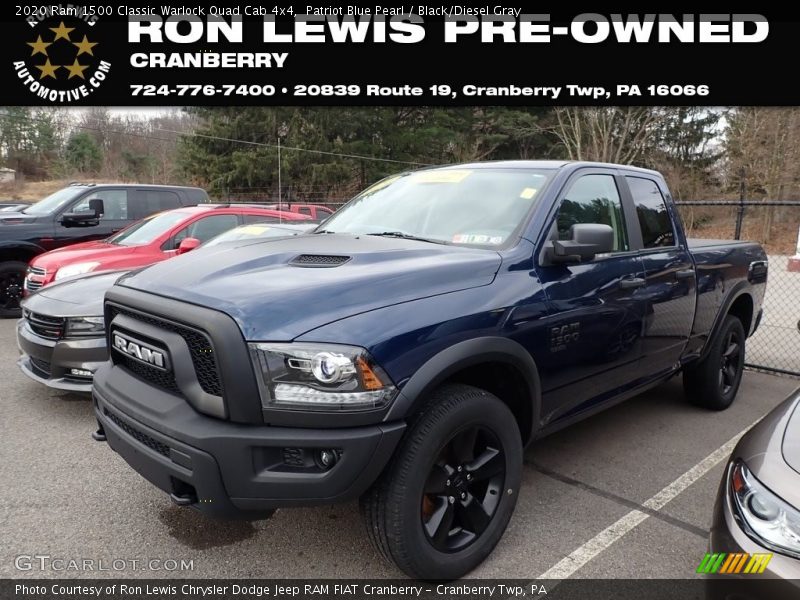 Patriot Blue Pearl / Black/Diesel Gray 2020 Ram 1500 Classic Warlock Quad Cab 4x4