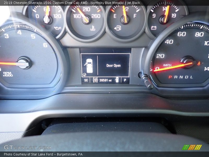 Northsky Blue Metallic / Jet Black 2019 Chevrolet Silverado 1500 Custom Crew Cab 4WD