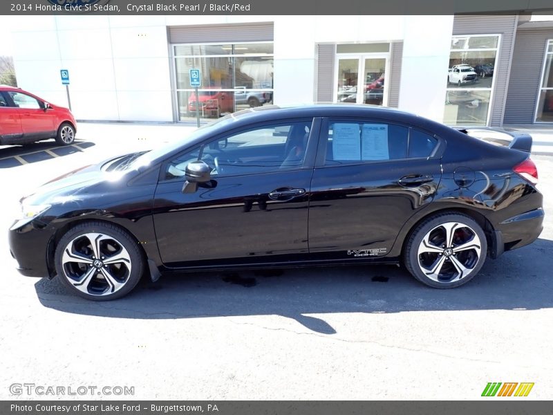 Crystal Black Pearl / Black/Red 2014 Honda Civic Si Sedan