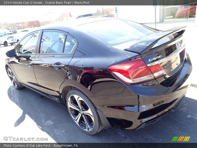 Crystal Black Pearl / Black/Red 2014 Honda Civic Si Sedan