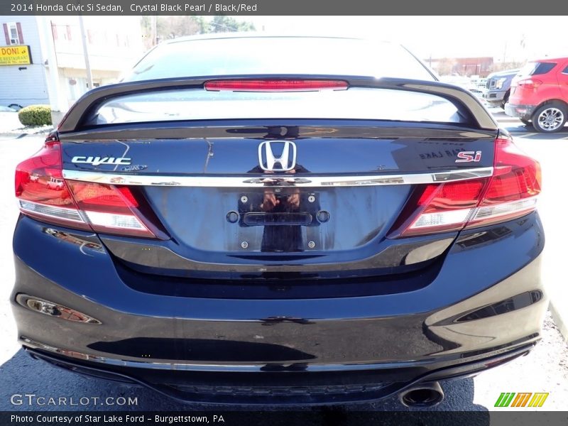 Crystal Black Pearl / Black/Red 2014 Honda Civic Si Sedan